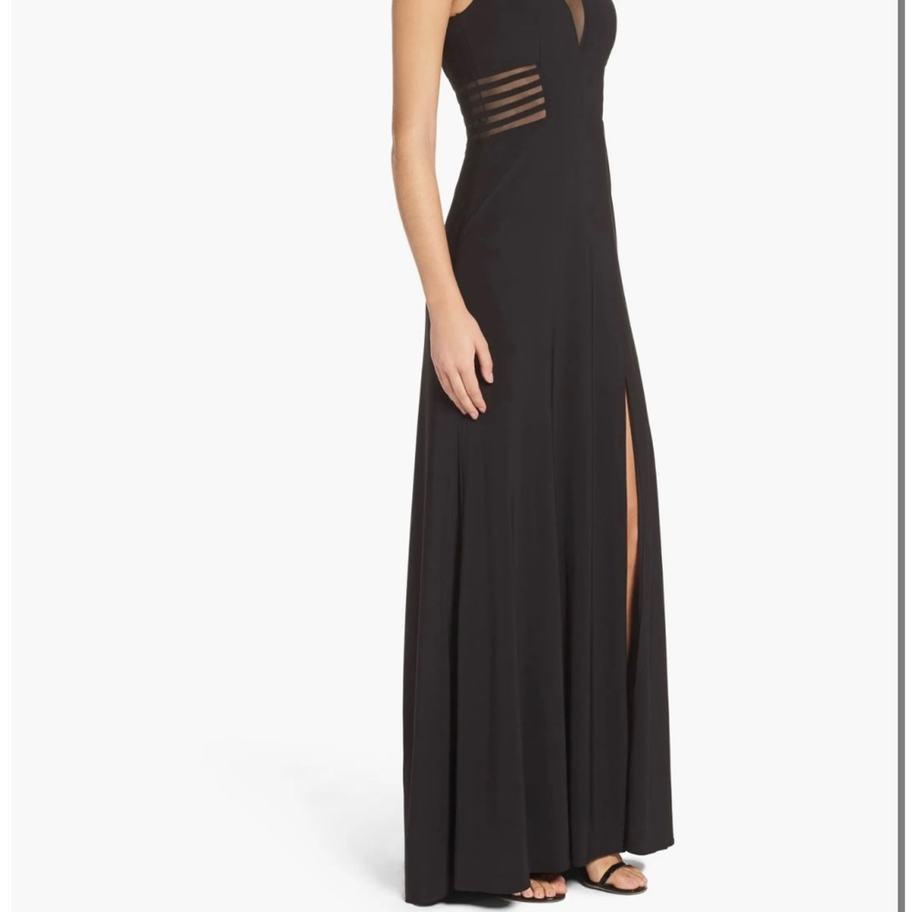 Morgan & Co. Illusion Panel A-Line Gown | Long Formal Evening Dress | Size 13 - Picture 11 of 12
